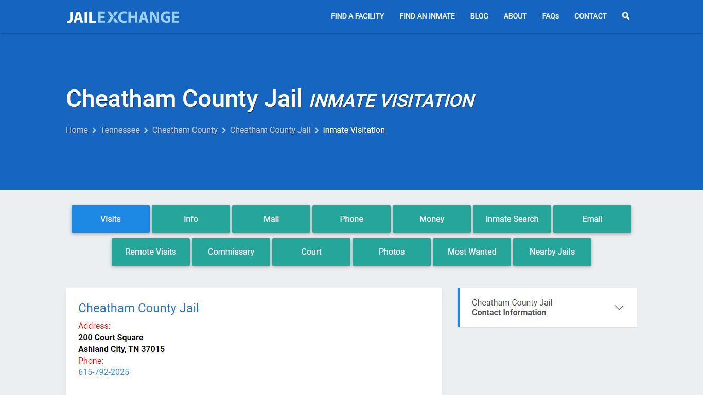 Inmate Visitation - Cheatham County Jail, TN - Jail Exchange